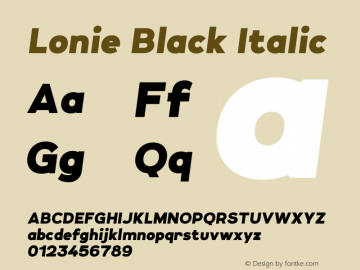 Lonie Black Italic Version 1.000图片样张