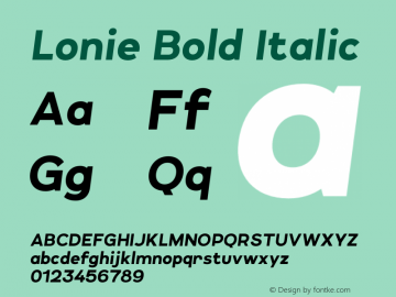 Lonie Bold Italic Version 1.000图片样张