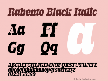 Rabento Black Italic Version 1.000;FEAKit 1.0图片样张