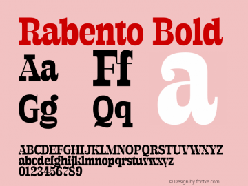 Rabento Bold Version 1.000;FEAKit 1.0图片样张