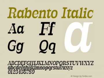 Rabento Italic Version 1.000;FEAKit 1.0图片样张