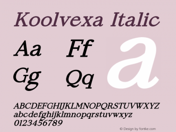 Koolvexa Italic Version 1.00图片样张