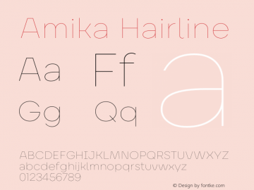 Amika Hairline Version 2.000;hotconv 1.0.109;makeotfexe 2.5.65596图片样张