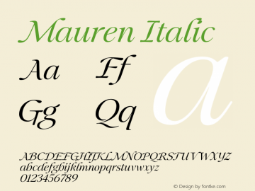 Mauren Regular Italic Version 1.001图片样张