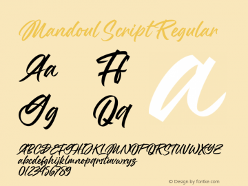 Mandoul Script Regular Version 1.000;FEAKit 1.0图片样张