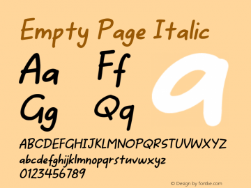 Empty Page Italic Version 1.000图片样张