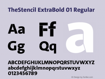 TheStencil ExtraBold 01 Version 1.002图片样张