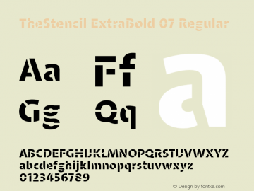 TheStencil ExtraBold 07 Version 1.002图片样张