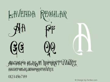Lavenda Regular Version 1.001;Fontself Maker 3.5.7图片样张