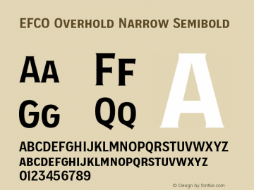 EFCO Overhold Narrow Semibold Version 1.000;FEAKit 1.0图片样张