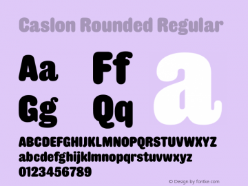 Caslon Rounded-Regular Version 1.001;hotconv 1.0.109;makeotfexe 2.5.65596图片样张