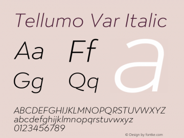 Tellumo Var Italic Version 1.00图片样张