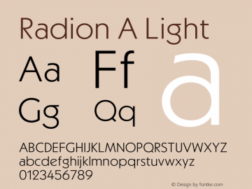 RadionA-Light Version 1.000;hotconv 1.0.109;makeotfexe 2.5.65596图片样张