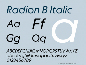RadionB-Italic Version 1.000;hotconv 1.0.109;makeotfexe 2.5.65596图片样张