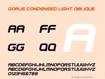 Gorus-CondensedLightOblique Version 1.00;October 14, 2021;FontCreator 13.0.0.2678 64-bit图片样张