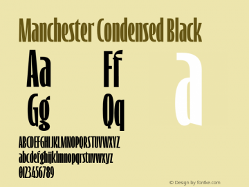 Manchester Condensed Black Version 1.000;hotconv 1.0.109;makeotfexe 2.5.65596图片样张