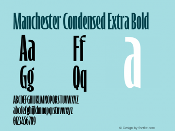 Manchester Condensed Extra_Bold Version 1.000;hotconv 1.0.109;makeotfexe 2.5.65596图片样张