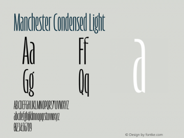 Manchester Condensed Light Version 1.000;hotconv 1.0.109;makeotfexe 2.5.65596图片样张