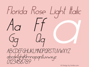 Florida Rose Light Italic Version 1.000图片样张
