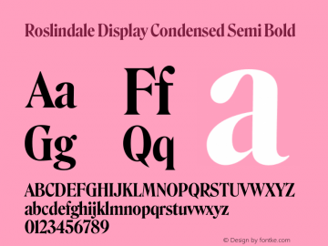 Roslindale Display Condensed Semi Bold Version 2图片样张
