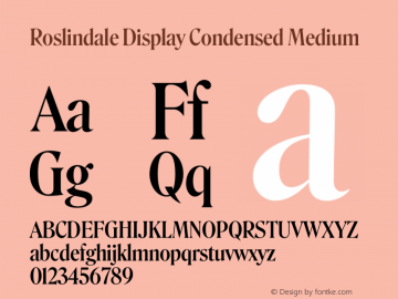 Roslindale Display Condensed Medium Version 2图片样张