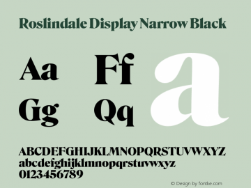 Roslindale Display Narrow Black Version 2图片样张