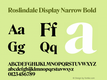 Roslindale Display Narrow Bold Version 2图片样张