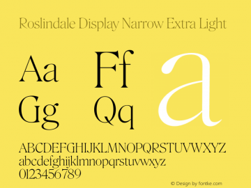 Roslindale Display Narrow Extra Light Version 2图片样张