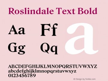 Roslindale Text Bold Version 1.0图片样张