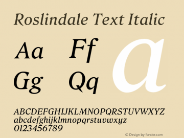 Roslindale Text Italic Version 1.0图片样张