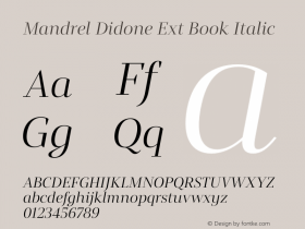 Mandrel Didone Ext Book Italic Version 1.002图片样张