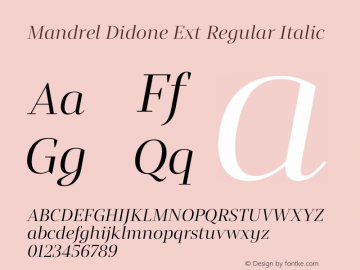 Mandrel Didone Ext Regular Italic Version 1.002图片样张