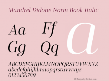 Mandrel Didone Norm Book Italic Version 1.002图片样张