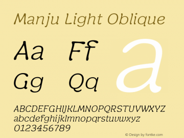 Manju-LightOblique Version 1.000图片样张