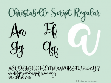 Christabelle Script Version 1.005;Fontself Maker 3.5.4图片样张