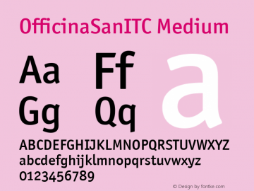 OfficinaSanITC Medium Version 001.000 Font Sample