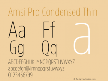 AmsiProCondensed-Thin Version 2.10图片样张