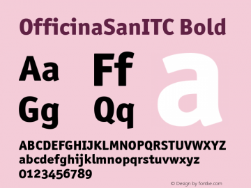 OfficinaSanITC Bold Version 001.000 Font Sample