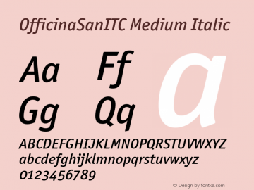 OfficinaSanITC Medium Italic Version 001.000 Font Sample