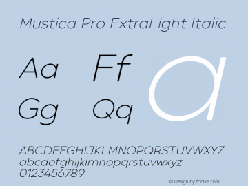MusticaPro-ExtraLightItalic Version 1.00图片样张