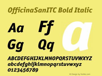 OfficinaSanITC Bold Italic Version 001.000 Font Sample