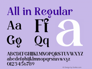 All in Regular Version 1.000图片样张