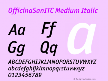 OfficinaSanITC Medium Italic Version 001.000图片样张