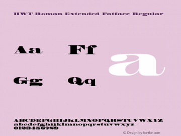 HWT Roman Extended Fatface Version 1.000图片样张