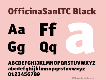 OfficinaSanITC Black Version 001.000 Font Sample