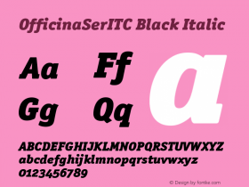 OfficinaSerITC Black Italic Version 002.000 Font Sample