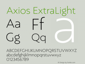 Axios ExtraLight Version 1.001图片样张