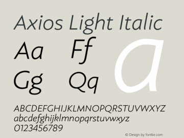 Axios Light Italic Version 1.001图片样张