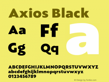 Axios Black Version 1.001;PS 001.001;hotconv 1.0.88;makeotf.lib2.5.64775图片样张