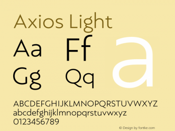 Axios Light Version 1.001;PS 001.001;hotconv 1.0.88;makeotf.lib2.5.64775图片样张